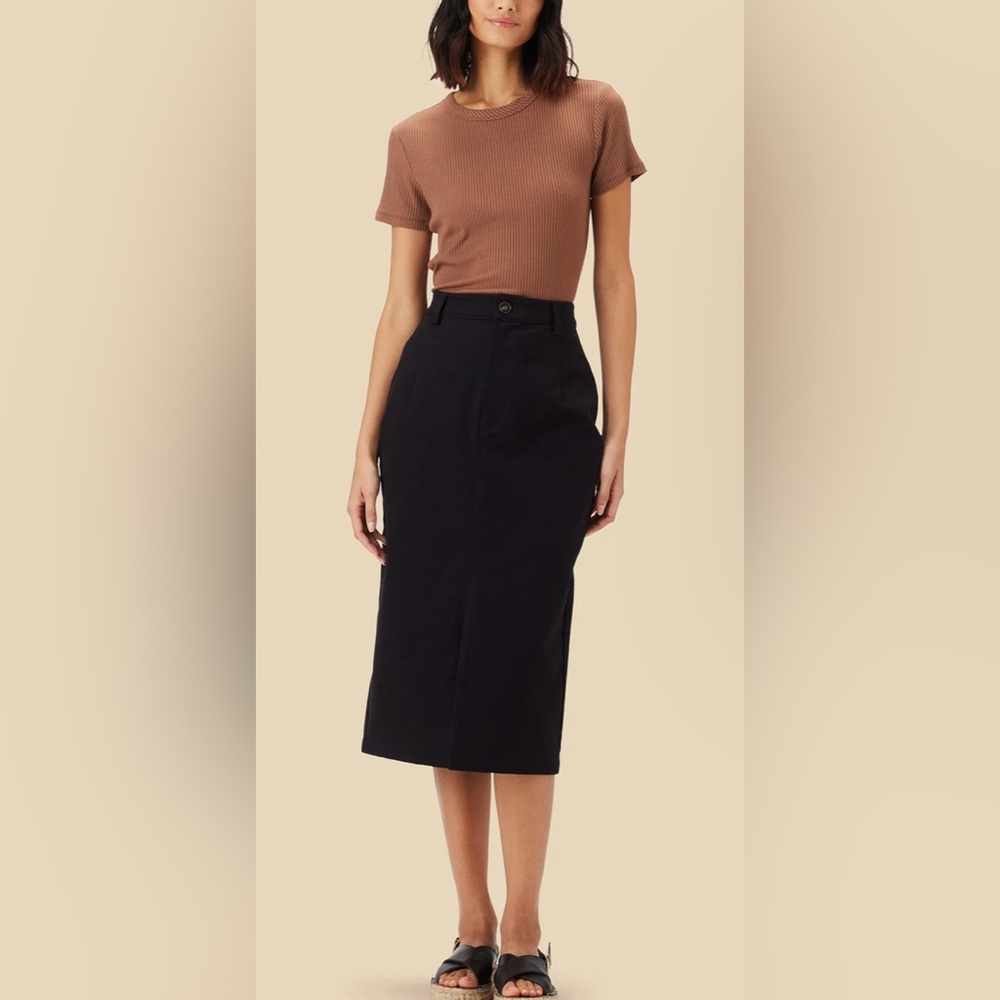 NWT Amour Vert Lina Black Cotton Skirt, Size Small